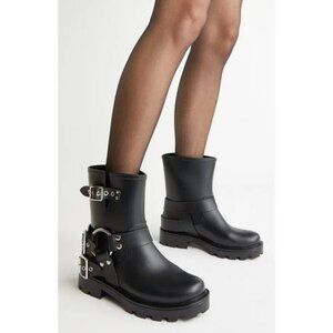 Jeffrey Campbell Controller Boots in Black Matte Silver 9 New witth Box Womens